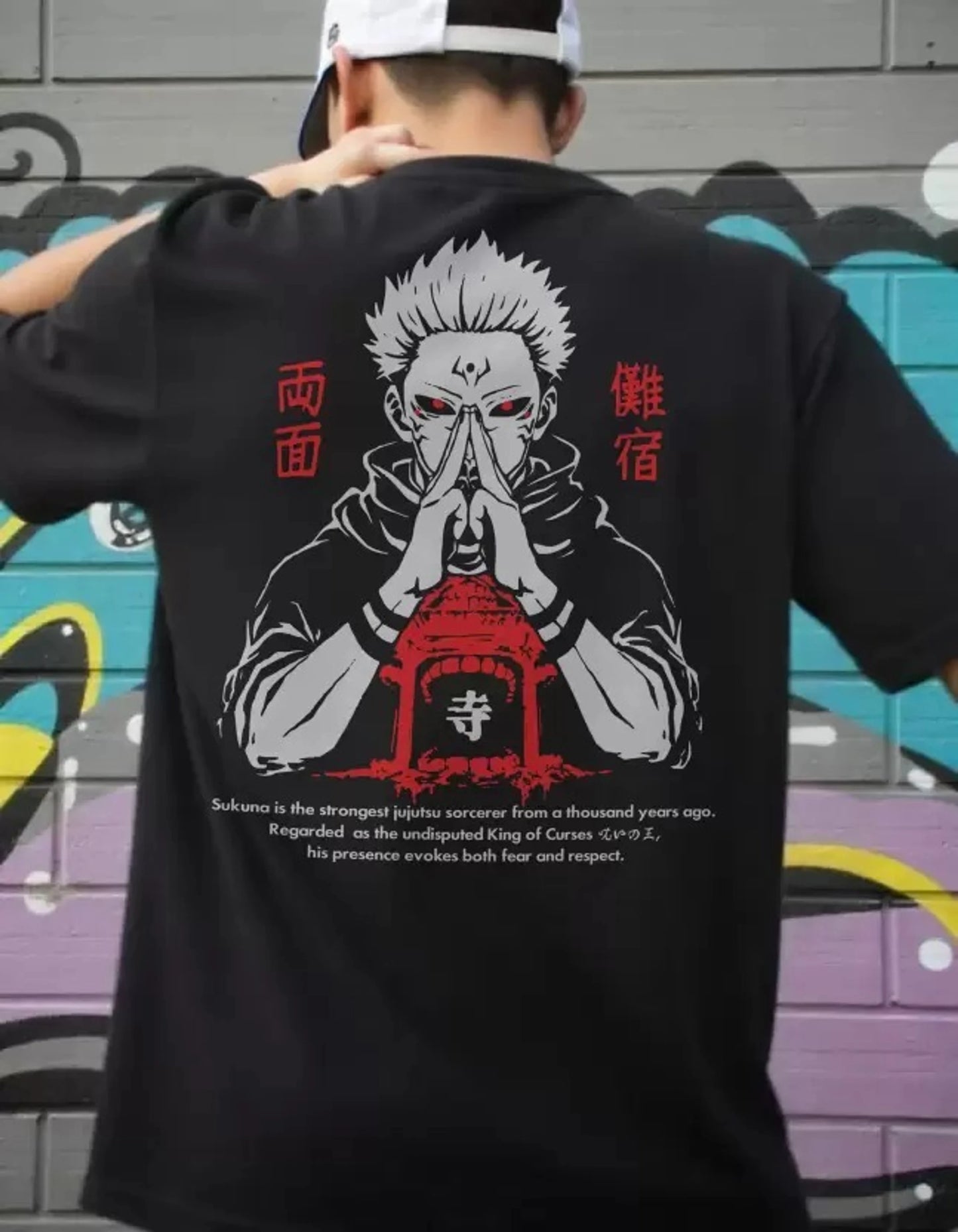 Men Graphic Print Round Neck Cotton Blend Black T-Shirt