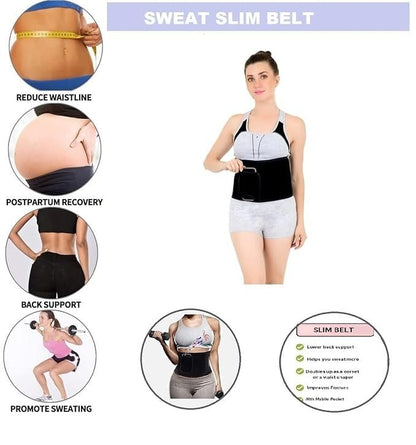 Weight lose belt fat lose belt pet kam karne ki belt patla hone ka belt sweat slim belt hot belt yoga belt ,exercise belt tummy trimmer belt for both men & women (Free size,Pack of 1 )