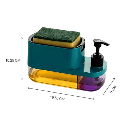 3-in-1 Soap Dispenser with Sponge Holder & Pump – Smart Sink Organizer