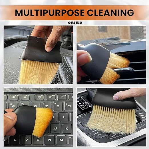 ORJILO 5 PCS Microfiber Car Duster Kit Interior & Exterior Car Cleaning Detailing Tool Scratch & Lint Free, Pollen Removing Extendable Long Handle Duster for Car & Motorcycle car (Car Duster Kit)