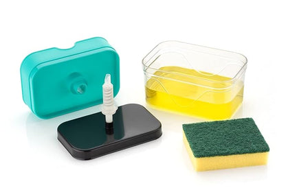 Skortix Soap Dispenser /Soap Pump Dispenser and Sponge Holder With 1 Cleaning Sponges For Kitchen
