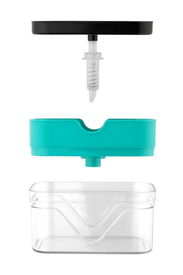 Skortix Soap Dispenser /Soap Pump Dispenser and Sponge Holder With 1 Cleaning Sponges For Kitchen